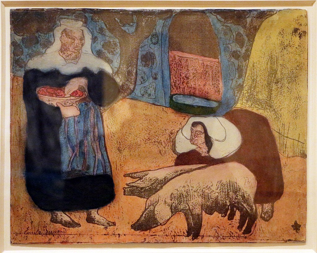 Émile_bernard,_donne_con_maiali,_zincografia_con_acquerello,_1889.jpg