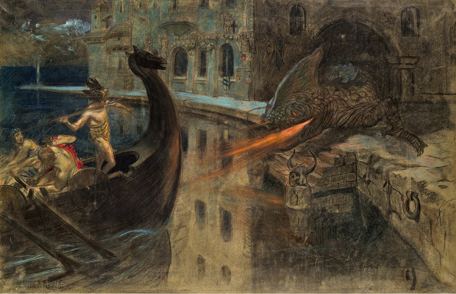Мифологическая сцена (Mythological Scene)_ок.1910_80 х 120_бумага, пастель_Частное собрание.jpg
