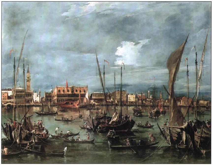 [[ФРАНЧЕСКО ГВАРДИ Мол, набережная Скьявони и лагуна у Сан-Марко. 1760-1765..JPG