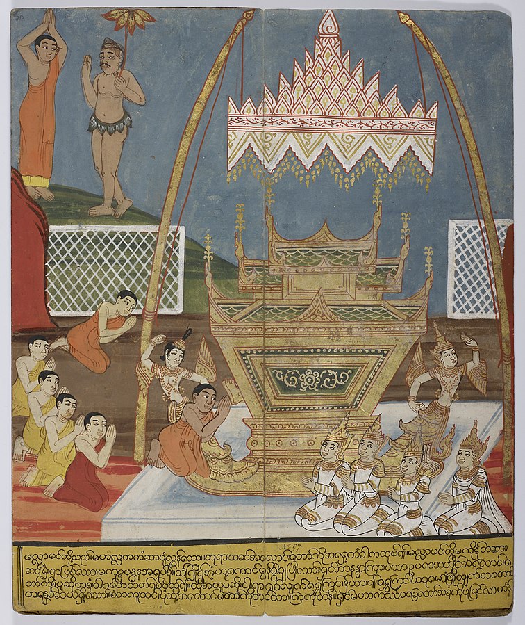 бирм-Burma,_mid_19th_century,_Mahākassapa_paying_homage_to_the_Buddha's_feet.jpg