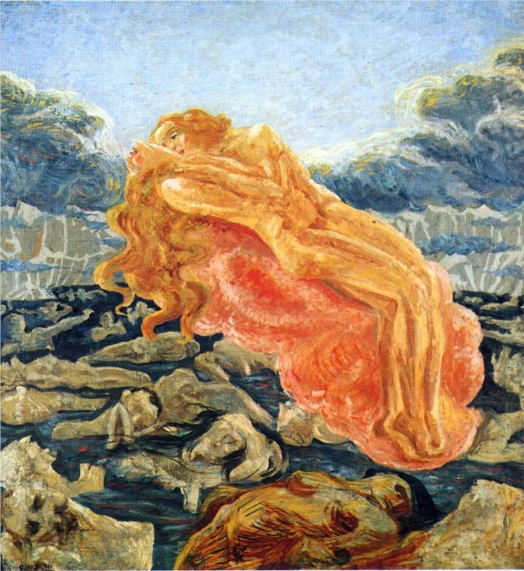 боччони The dream (Paolo and Francesca), 1909.jpg