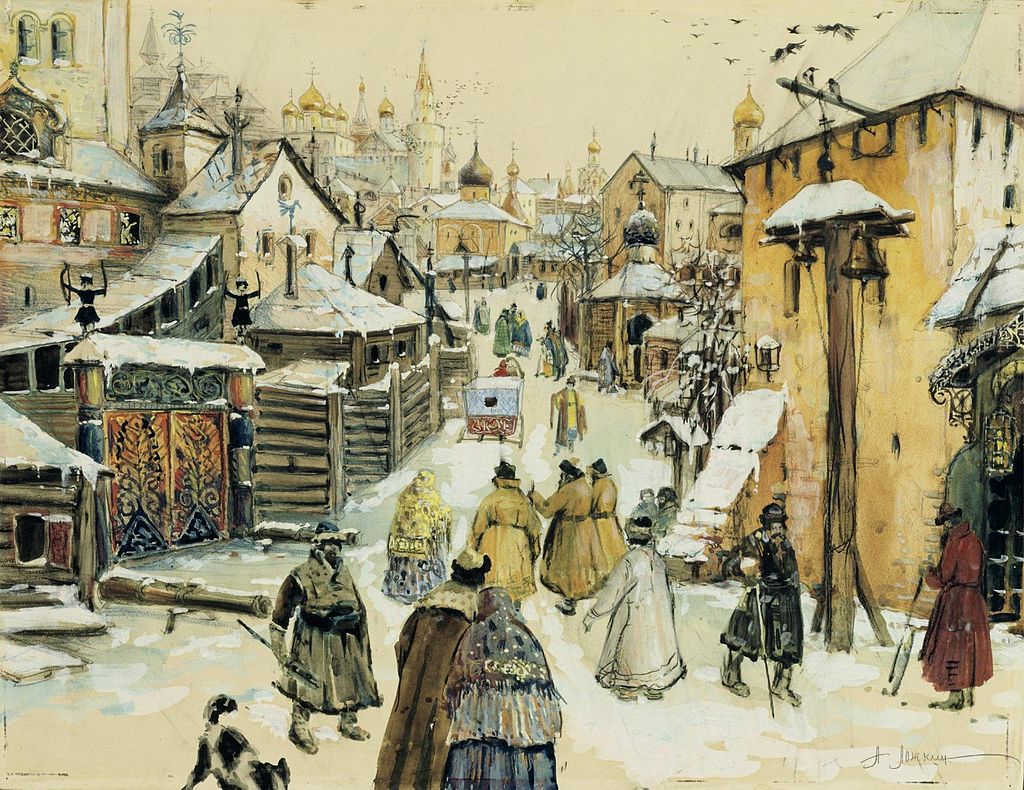 ложкин Moscow_Street_of_17th_Century_near_Kremlin_by_A_Lozhkin.jpg
