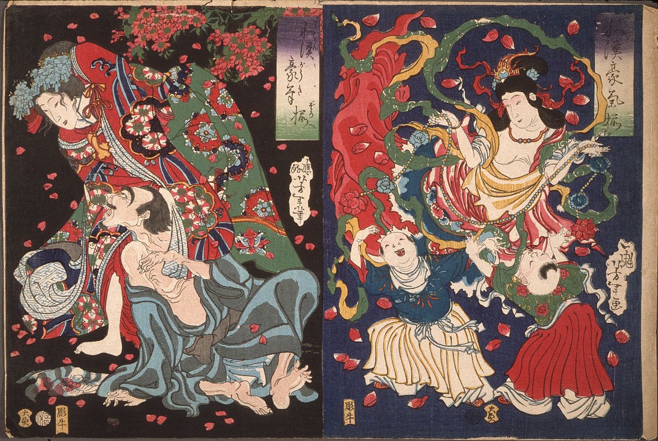 ёситоси Seigen_and_Sakurahime;_Angel_with_Two_Children_LACMA_M.84.31.200 (1).jpg