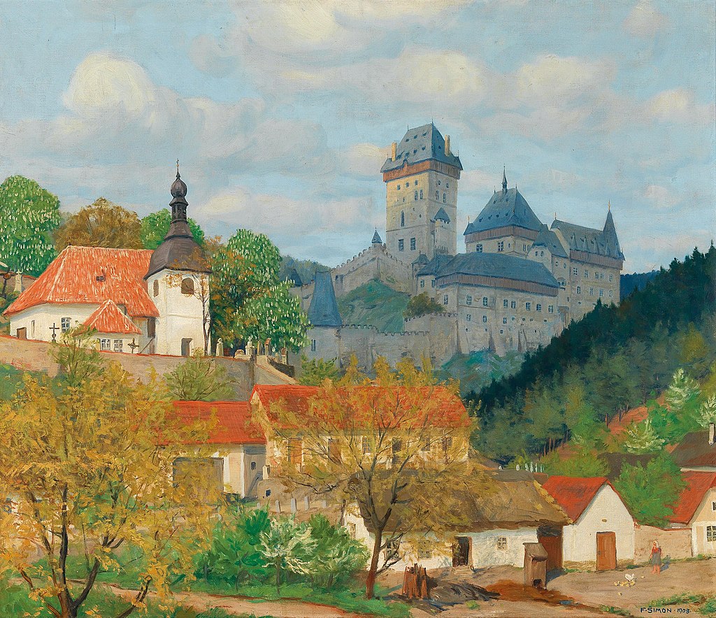 1024px-Tavík_František_Šimon_-_View_of_Karlštejn_Castle_near_Prague.jpg