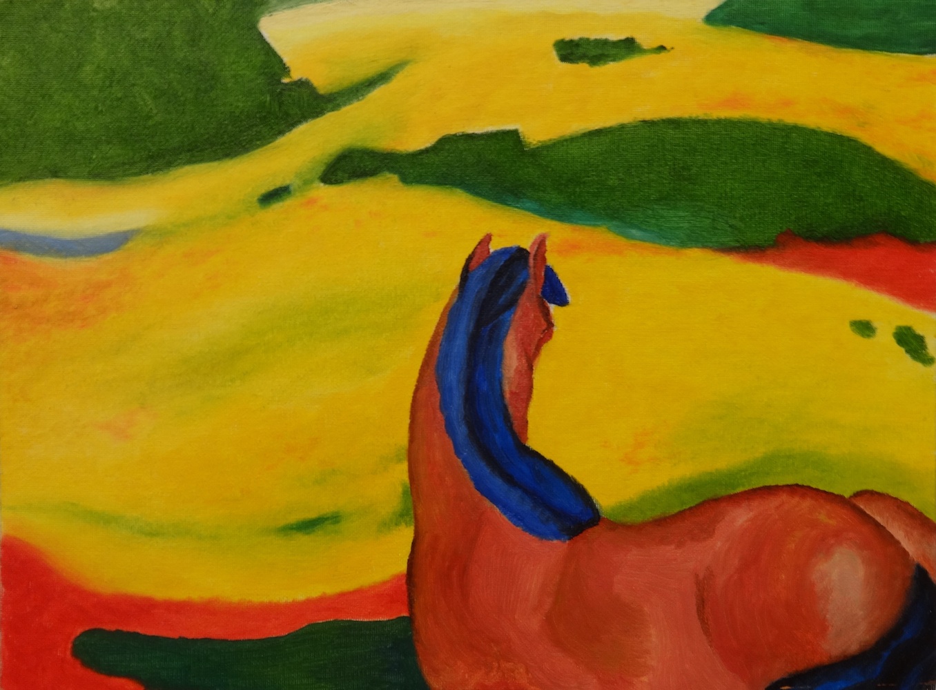 15030 - S - Sea Dean - Horse in a Landscape after Franz Marc - Oil - 12x16 - $140.jpg