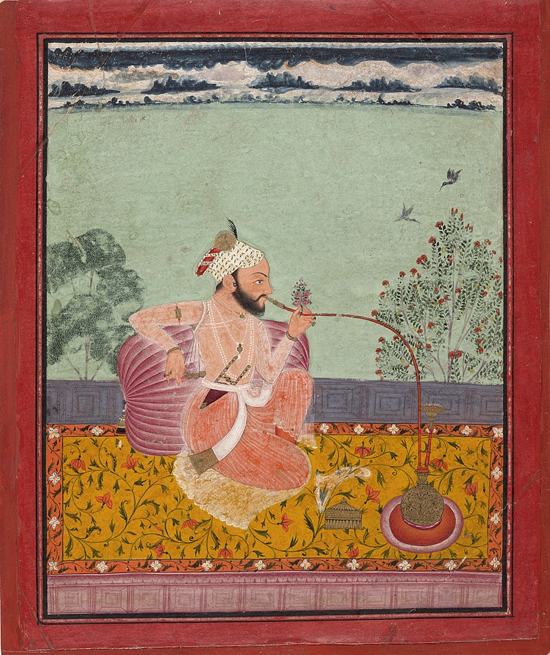 2b_A_Raja_Smoking_a_Hookah._Kota,_1690-1710,_Metmuseum.jpg