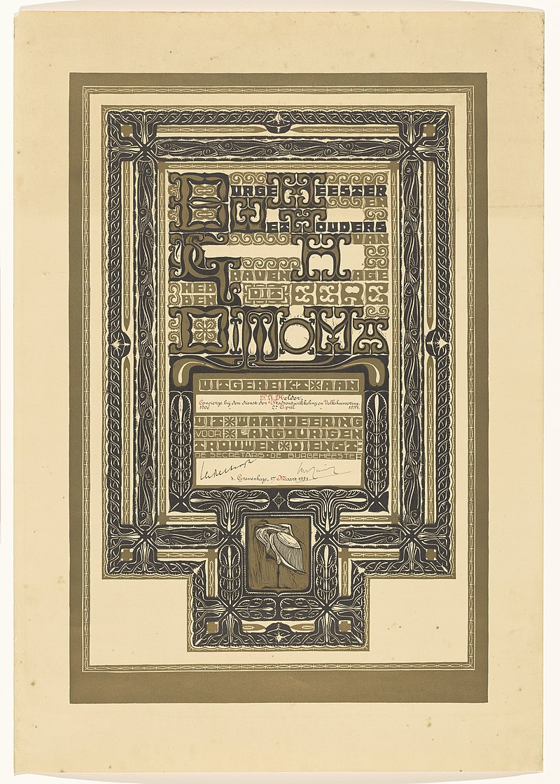 800px-Diploma_bij_25-jarig_ambtsjubileum,_1931,_RP-P-2015-13-3.jpg