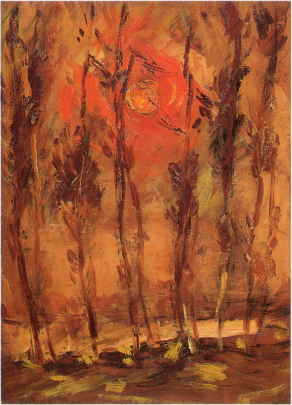 800px-KidaKinjirō-1934-Falling_Sun_Between_Trees.png