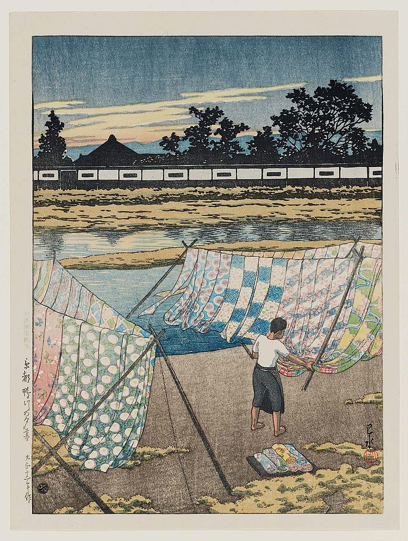 800px-Nihon_fūkei_senshū,_Kyōto_Kamogawa_no_yūgure_by_Kawase_Hasui.jpg