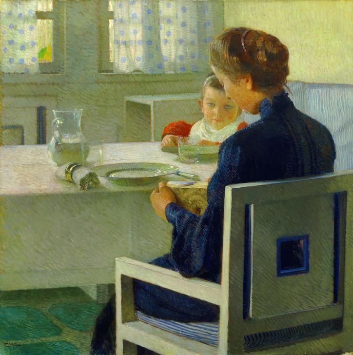 Carl_Moll_-_Mutter_und_Kind_bei_Tisch_Carl_Moll_-_(MeisterDrucke-684524).jpg