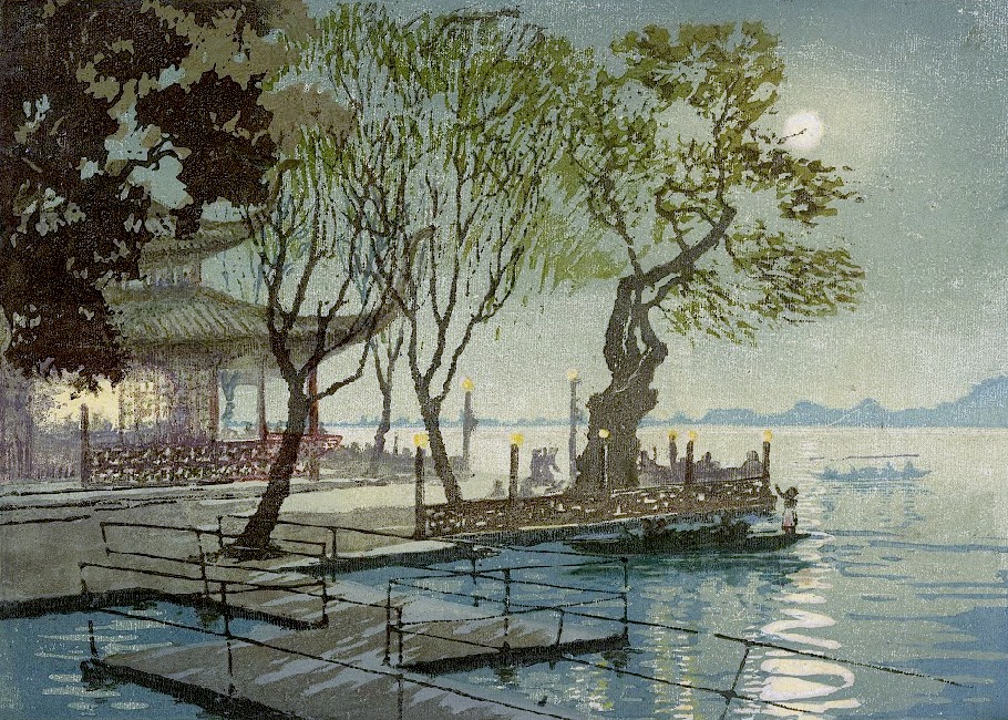 Ding Zhengxian, Autumn Moon Over Calm Lake, woodcut, 1953; Museum of Contemporary Art, Hangzhou.jpg