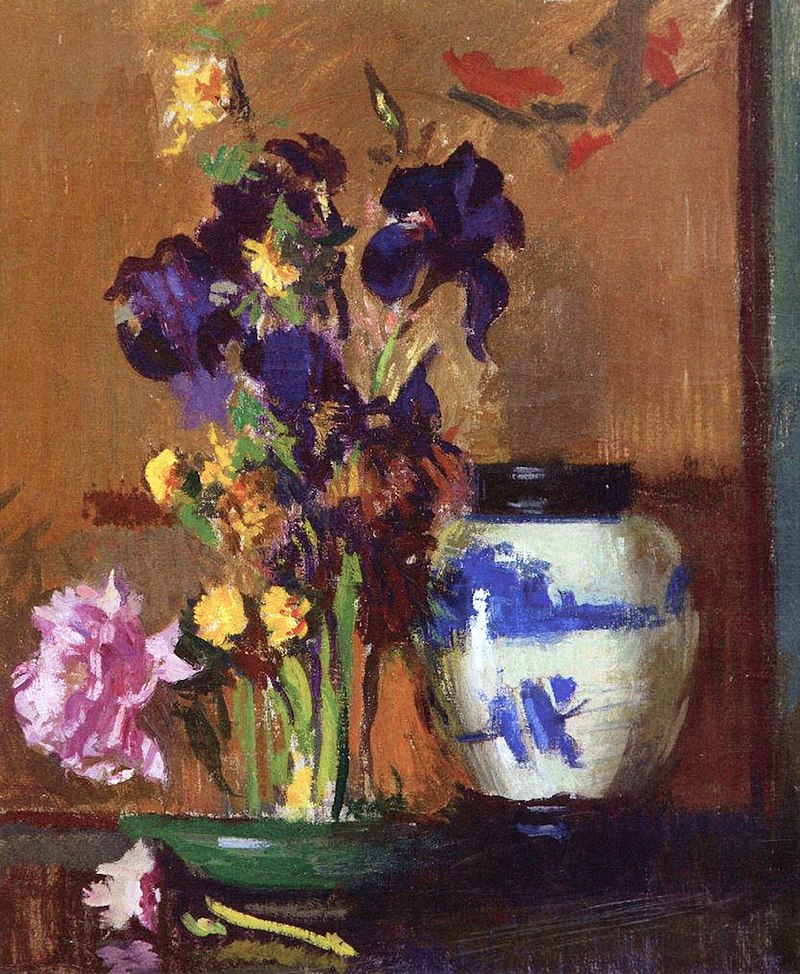 Edmund_Tarbell_-_Still_Life_with_Irises_and_Blue_Jar_(14775902569).jpg