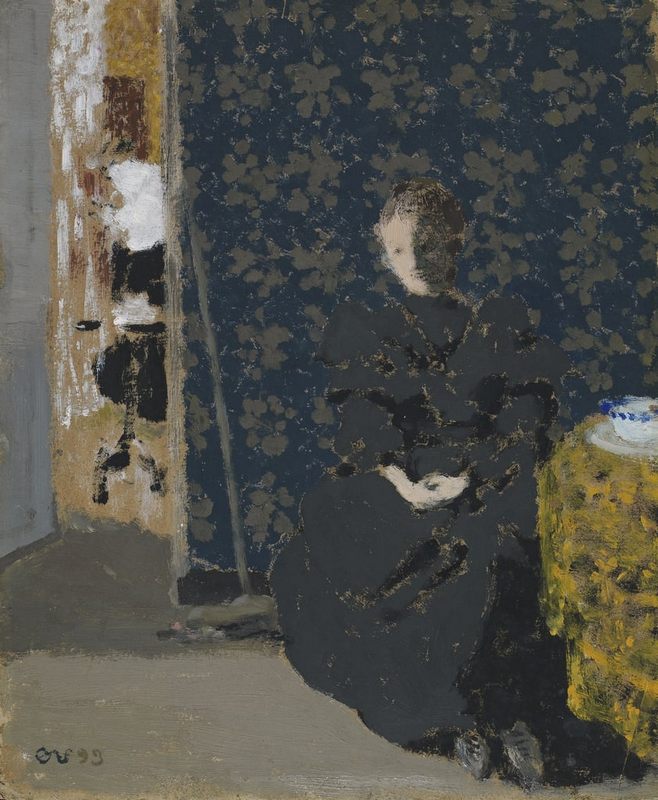 Edouard Vuillard - PD1-1994 Seated woman with a cup of coffee 1893 (distemper on cardboard) ).jpg