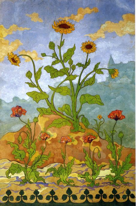 Four Decorative Panellowers and Poppies, 1899.jpeg