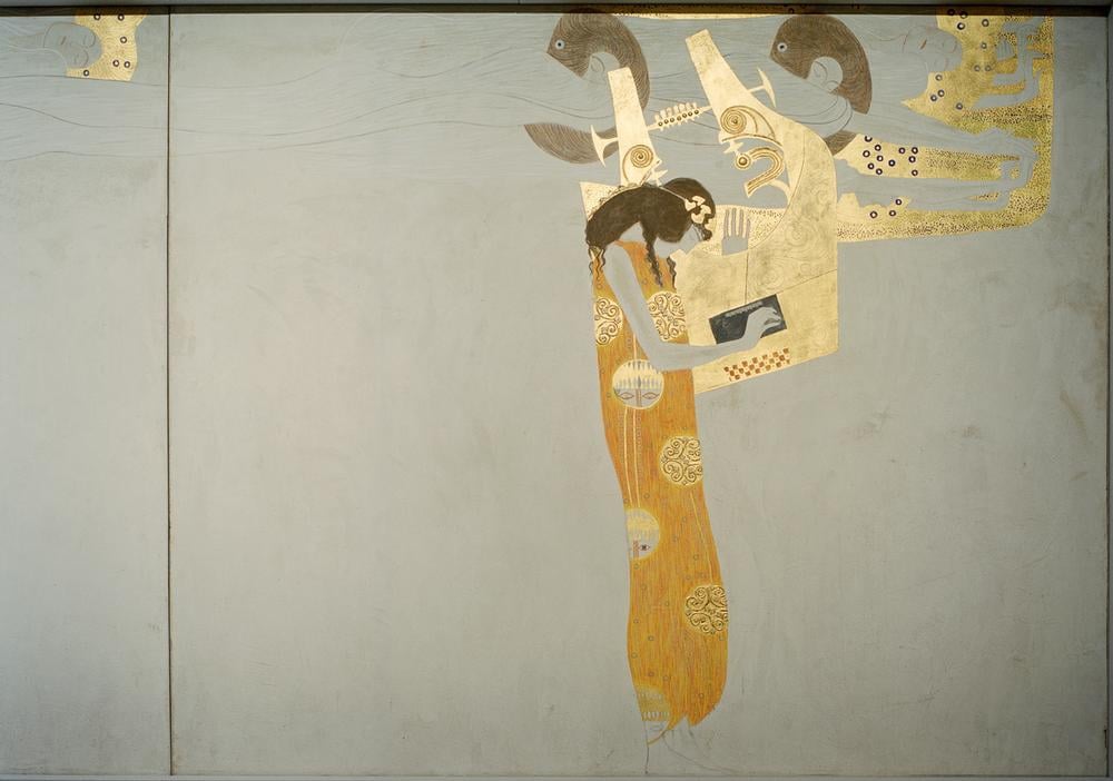 Gustav Klimt - Beethovenfries  Die schwebenden Genien Poesie - (MeisterDrucke-683241).jpg