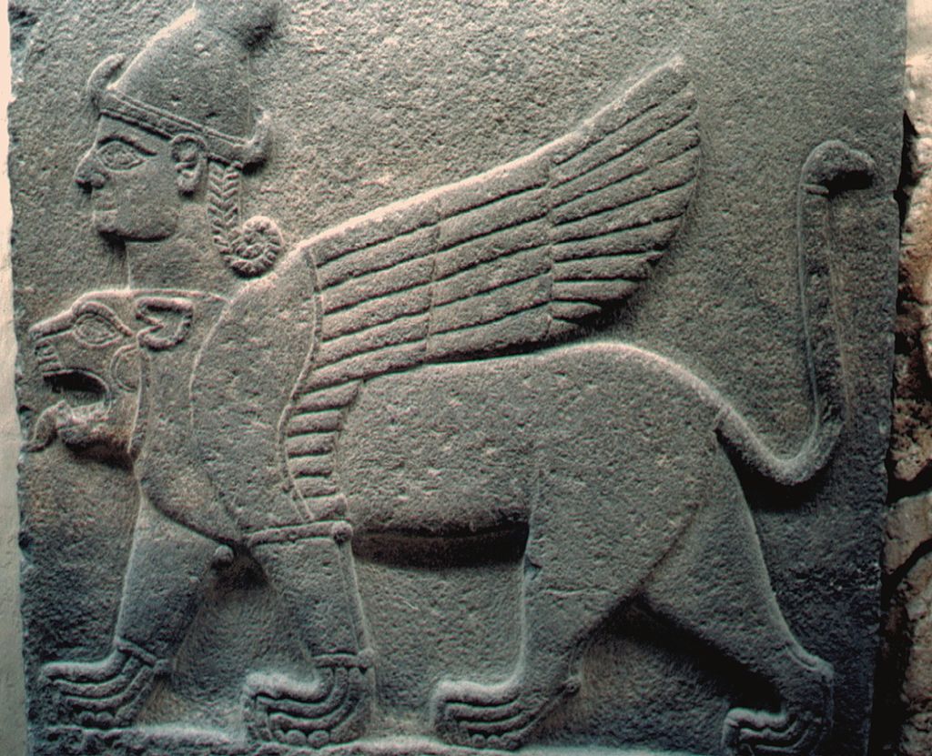 Hittite_relief,_sphinx,_9th_century_BC,_MACA,_3096.jpg