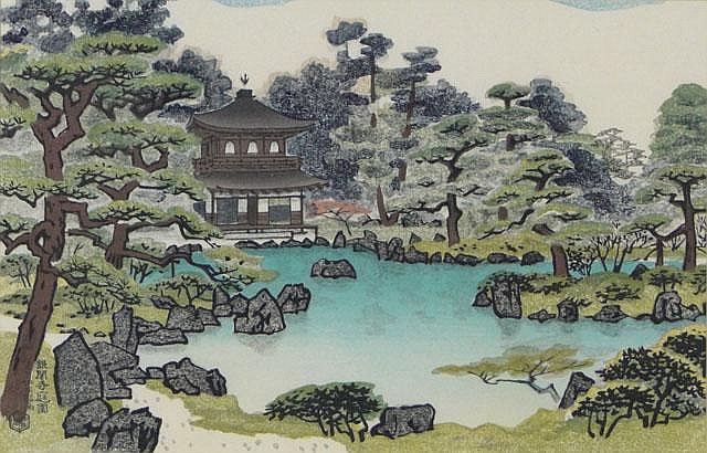 Ito Nisaburo   (1910-1988) миниатюры сады Киото5.jpg