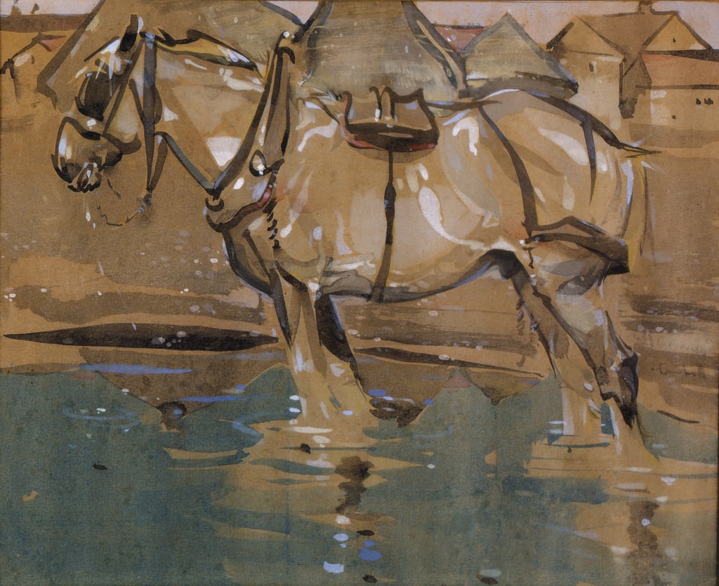Joseph_Crawhall_-_The_Drinking_Pool_(wc_gouache_on_paper)_-_(MeisterDrucke-593947).jpg