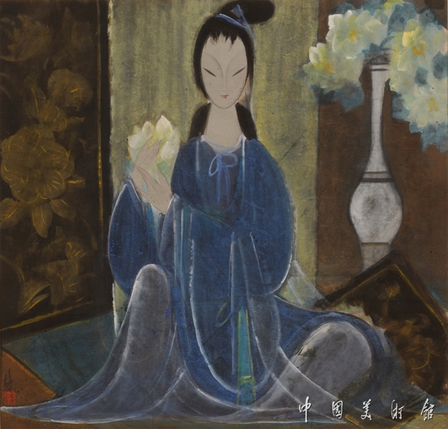 Lin-Fengmian-Traditional-Chinese-Painting-of-Beautiful-Woman-1960-66cm×69cm.jpg