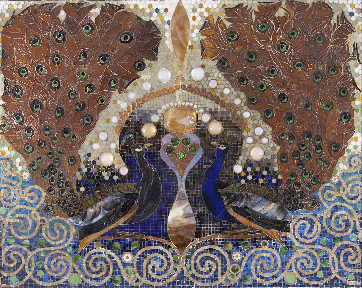 Louis Comfort Tiffany - Peacock Mosaic from entrance hall of the Henry O Havemeyer house.jpg