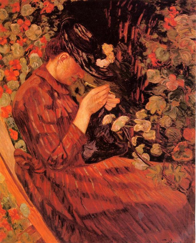 Madame Guillaumin Sitting in a Garаden, 1890.jpeg