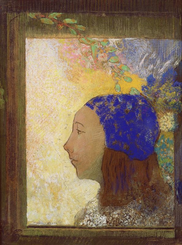 Odilon Redon - Young Girl in a Blue Bonnet after 1890.jpg