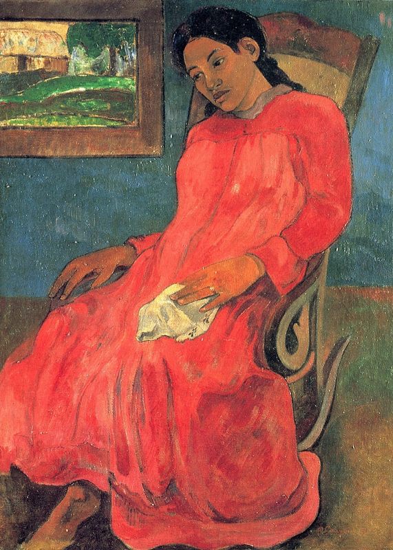 Paul Gauguin - Frau im rotem Kleid - (MeisterDrucke-24974).jpg