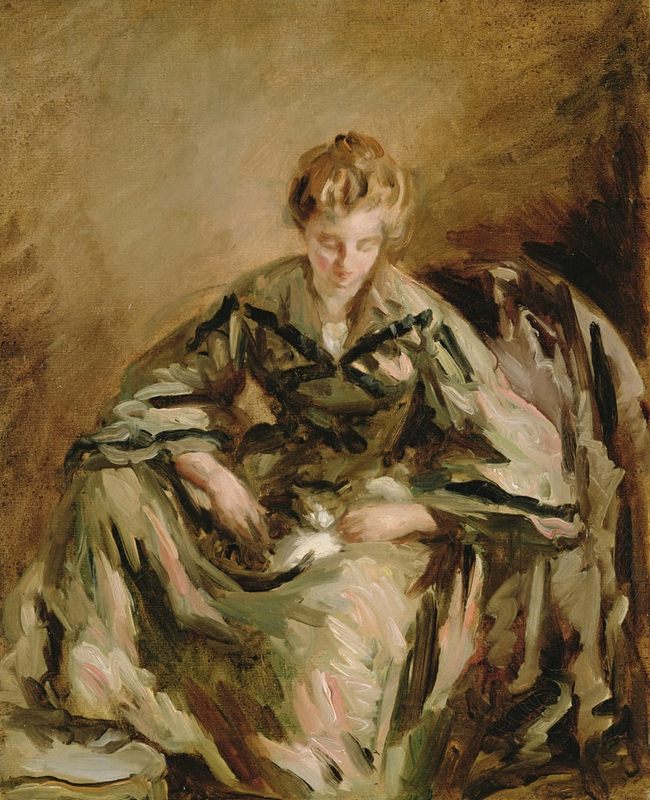 Philip Wilson Steer - Girl with Cat  - (MeisterDrucke-а227686).jpg