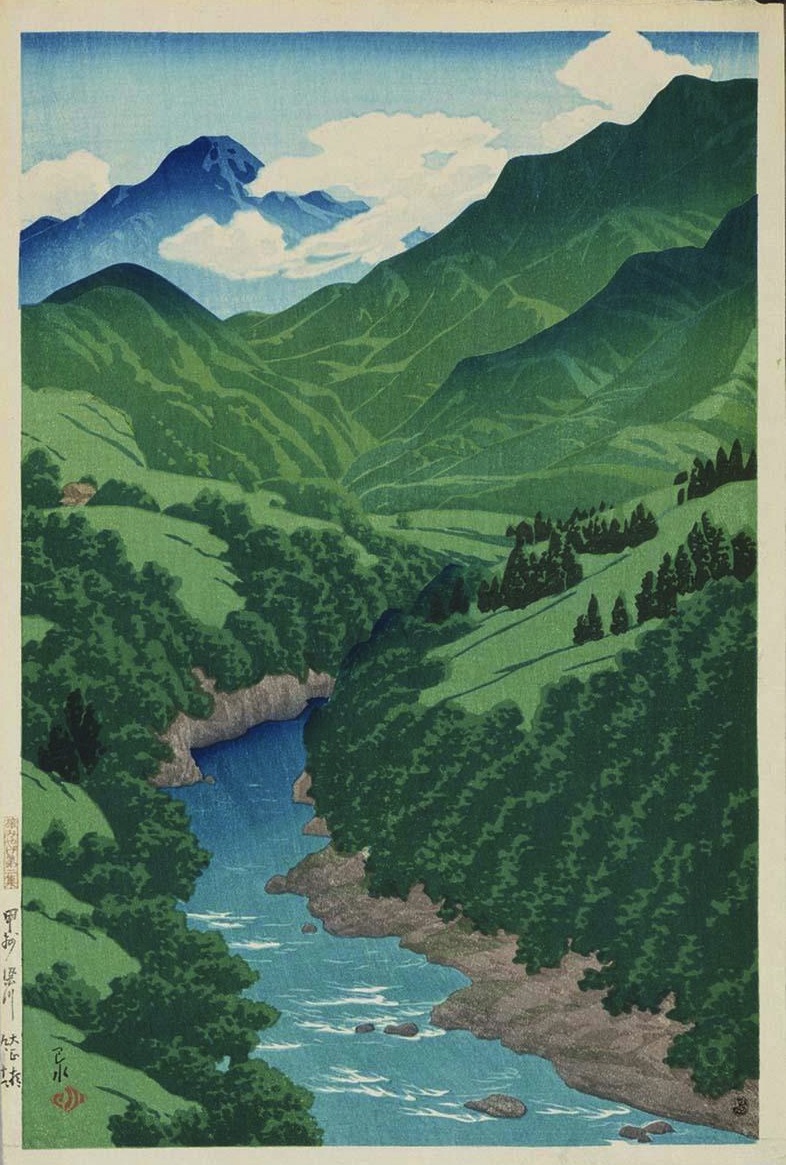 Tabi_miyage_dai_nishū,_Kōshū_Yanagawa_by_Kawase_Hasui.jpg