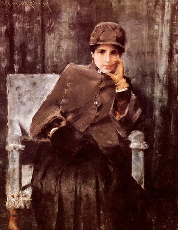 William Merritt Chase -  MeditationnEnglish Portrait of the Artists Wifen -.jpg